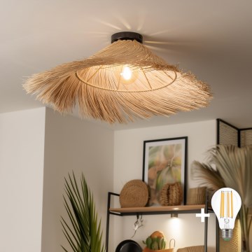 Brilagi - Lampada da soffitto LED CERIA BOHO 1xE27/40W/230V Ø 70 cm rattan