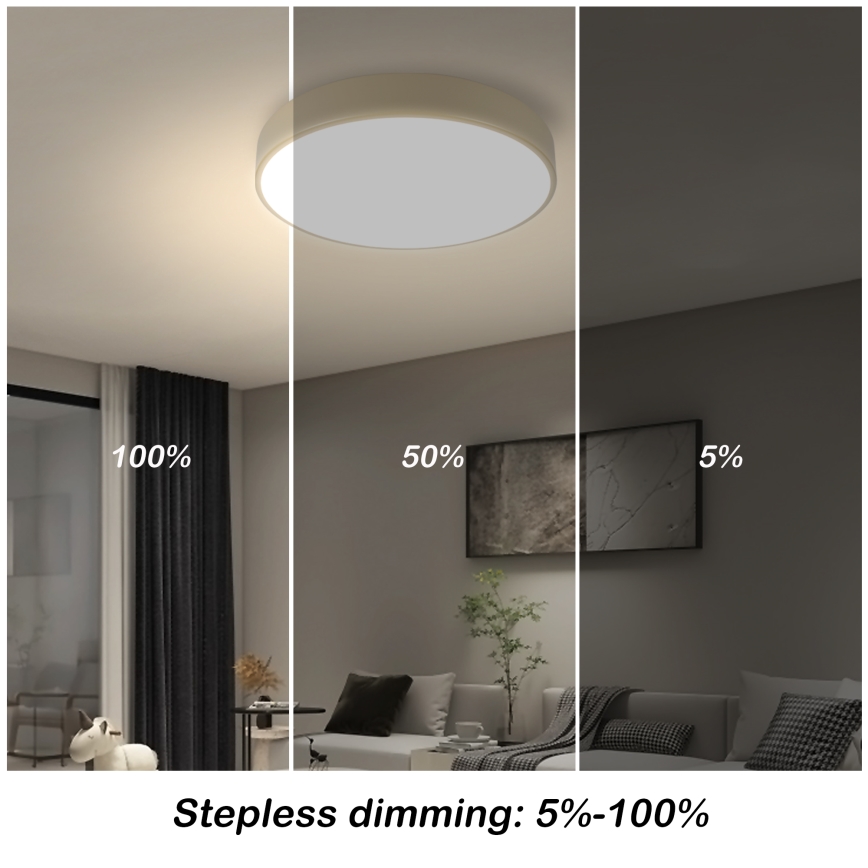 Brilagi - Lampada da soffitto LED dimmerabile POOL LED/36W/230V 3000-6000K diam. 30 cm beige + telecomando