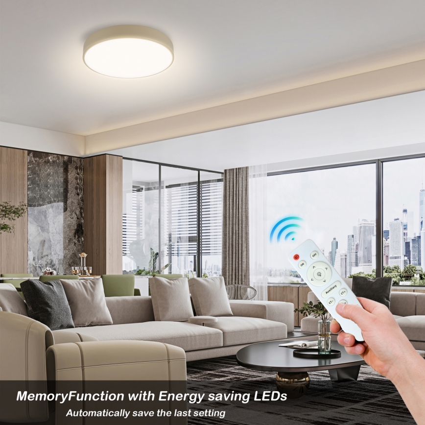 Brilagi - Lampada da soffitto LED dimmerabile POOL LED/36W/230V 3000-6000K diam. 30 cm beige + telecomando