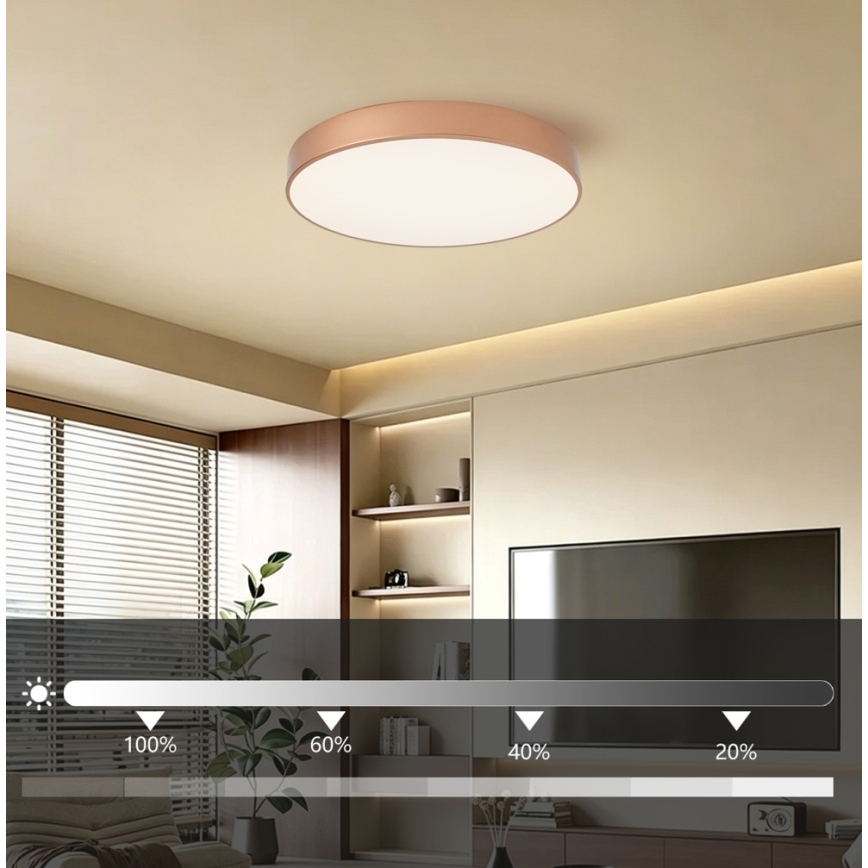 Brilagi - Plafoniera dimmerabile a LED POOL LED/60W/230V 3000-6000K Ø 50 cm finitura bronzo + telecomando