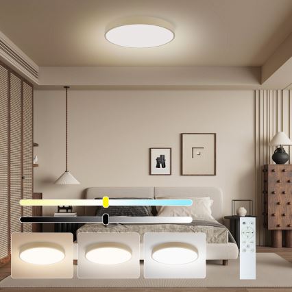 Brilagi - Lampada da soffitto LED dimmerabile POOL SMART LED/48W/230V diametro 40 cm Wi-Fi Tuya beige + telecomando