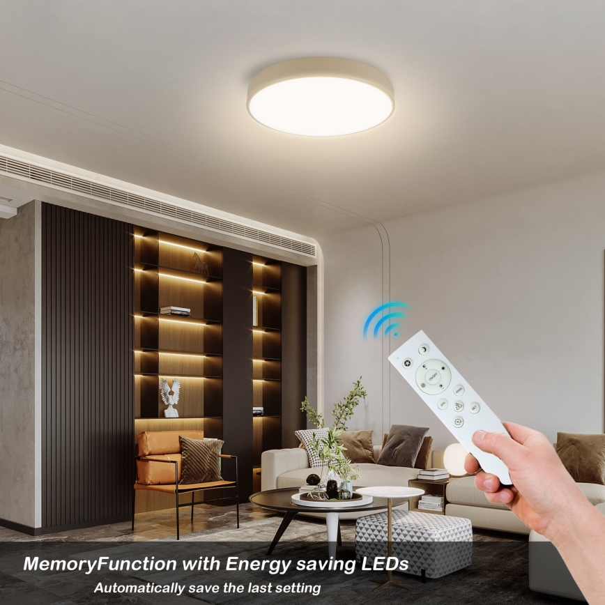 Brilagi - Lampada da soffitto LED dimmerabile POOL SMART LED/48W/230V diametro 40 cm Wi-Fi Tuya beige + telecomando