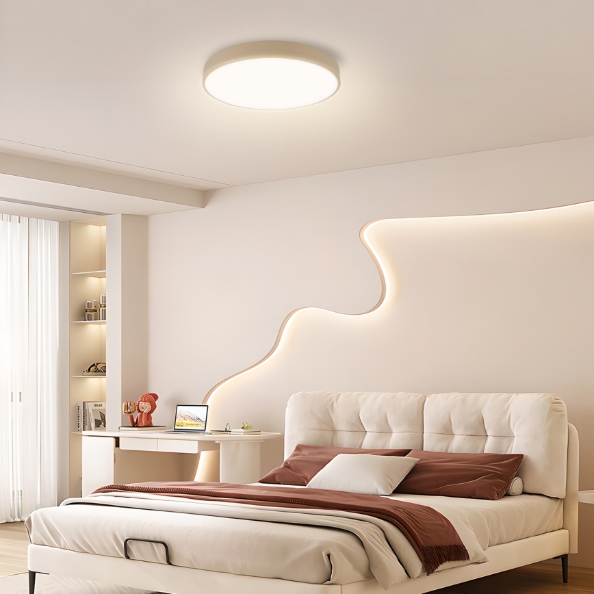 Brilagi - Lampada da soffitto LED dimmerabile POOL SMART LED/48W/230V diametro 40 cm Wi-Fi Tuya beige + telecomando