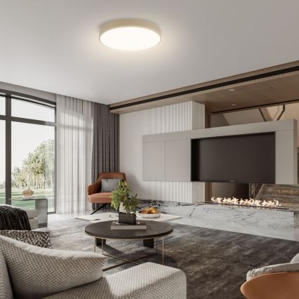 Brilagi - Lampada da soffitto LED dimmerabile POOL SMART LED/48W/230V diametro 40 cm Wi-Fi Tuya beige + telecomando