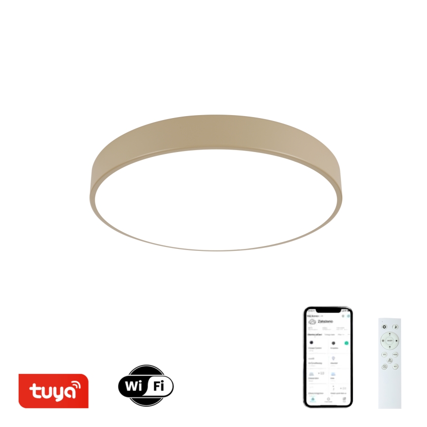 Brilagi - Lampada da soffitto LED dimmerabile POOL SMART LED/48W/230V diametro 40 cm Wi-Fi Tuya beige + telecomando