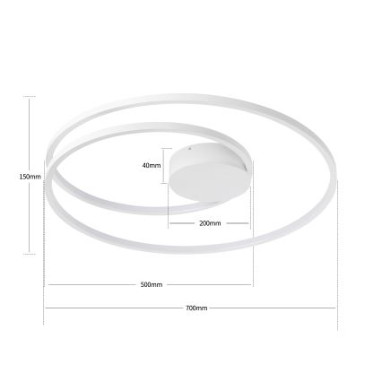 Brilagi - Plafoniera dimmerabile a LED TWISTER LED/75W/230V 3000-6000K diam. 70 cm bianco + telecomando