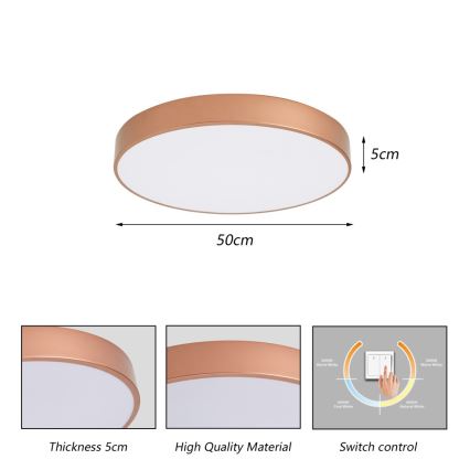 Brilagi - Plafoniera LED POOL LED/60W/230V 3000/4000/6000K Ø 50 cm bronzo