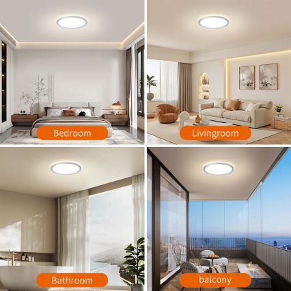 Brilagi - Plafoniera LED da soffitto per bagno ULTRA SLIM LED/12W/230V Ø 22,5 cm argento IP54