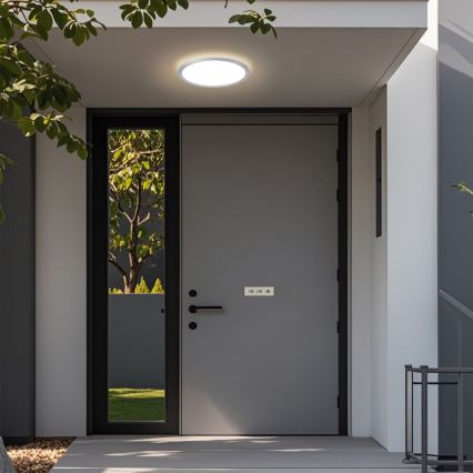 Brilagi - Plafoniera LED da soffitto per bagno ULTRA SLIM LED/12W/230V Ø 22,5 cm argento IP54