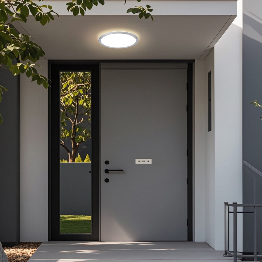 Brilagi - Plafoniera LED da soffitto per bagno ULTRA SLIM LED/12W/230V Ø 22,5 cm argento IP54