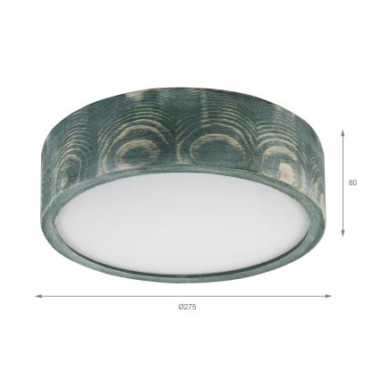 Brilagi - Lampada da soffitto PINO 1xE27/15W/230V pino/verde diam. 27,5 cm
