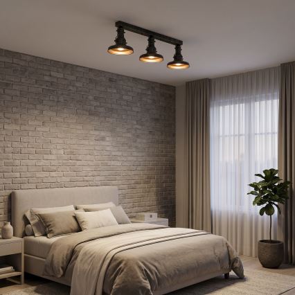 Brilagi - Lampada da soffitto PYRONIC 3xE27/40W/230V bronzo/patina