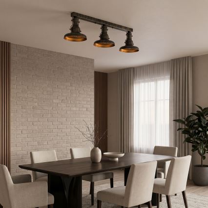 Brilagi - Lampada da soffitto PYRONIC 3xE27/40W/230V bronzo/patina