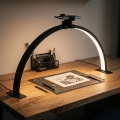 BRILAGI - Lampada da tavolo ad arco dimmerabile a LED per modellismo con supporto RADIO LED/25W/24/230V 3000/4000/6500K nero