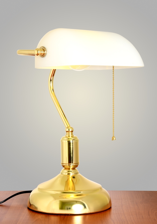Brilagi - Lampada da tavolo BANK OFFICE 1xE27/60W/230V dorata/bianca