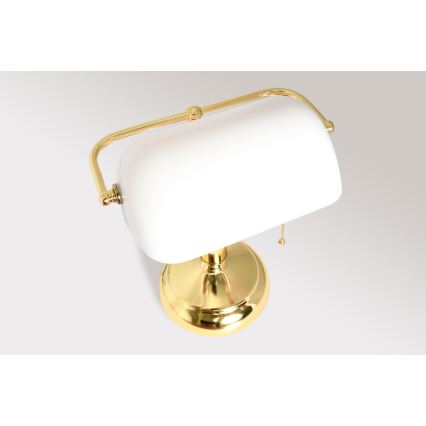Brilagi - Lampada da tavolo BANK OFFICE 1xE27/60W/230V dorata/bianca
