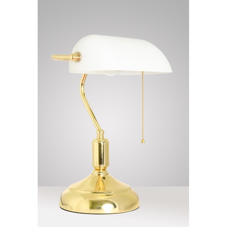 Brilagi - Lampada da tavolo BANK OFFICE 1xE27/60W/230V dorata/bianca