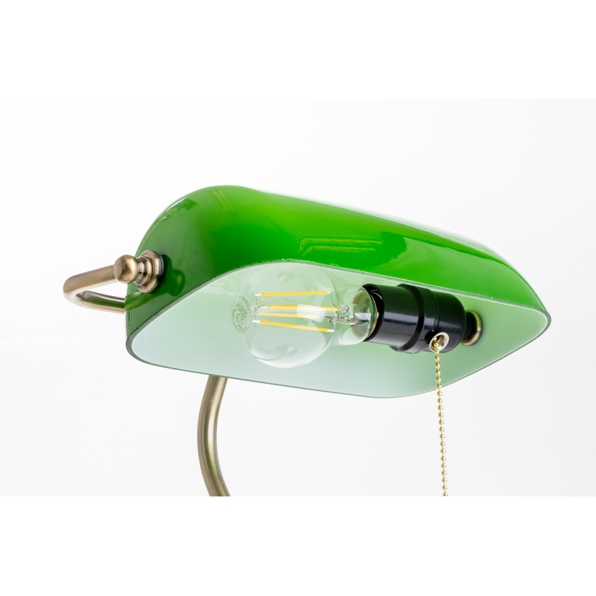 Brilagi - Lampada da tavolo BANK OFFICE 1xE27/60W/230V ottone/verde