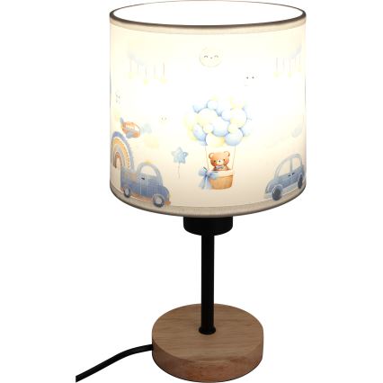 Brilagi - Lampada da tavolo per bambini BOBO WOOD 1xE27/25W/230V rovere/nera/bianca/blu/orsetti