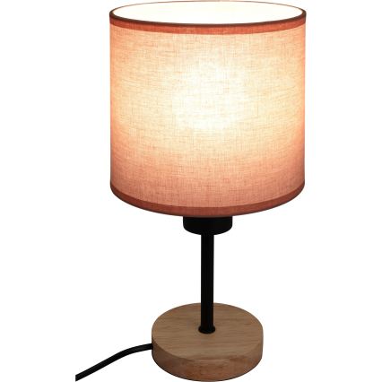 Brilagi - Lampada da scrivania per bambini BOBO WOOD 1xE27/25W/230V rovere/nero/rosa