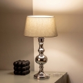 BRILAGI - Lampada da tavolo CERIA 1xE27/60W/230V Ø 25 cm cromo lucido/grigio