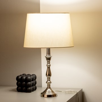 Brilagi - Lampada da tavolo CERIA 1xE27/60W/230V Ø 30 cm cromo lucido/beige