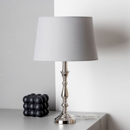 Brilagi - Lampada da tavolo CERIA 1xE27/60W/230V Ø 30 cm cromo lucido/grigio