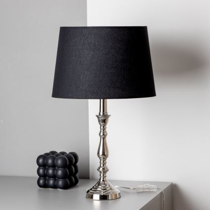 Brilagi - Lampada da tavolo CERIA 1xE27/60W/230V Ø 30 cm cromo lucido/nero