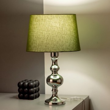 BRILAGI - Lampada da tavolo CERIA 1xE27/60W/230V Ø 30 cm cromo lucido/verde