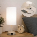 Brilagi - Lampada da tavolo con porta USB TABLON 1xE27/25W/230V beige/bianco