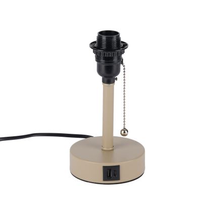 Brilagi - Lampada da tavolo con porta USB TABLON 1xE27/25W/230V beige/bianco