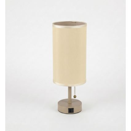 Brilagi - Lampada da tavolo con porta USB TABLON 1xE27/25W/230V beige/crema