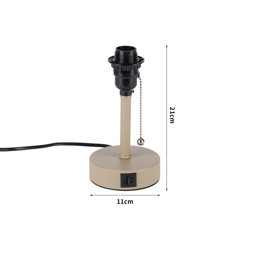 Brilagi - Lampada da tavolo con porta USB TABLON 1xE27/25W/230V beige