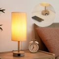 Brilagi - Lampada da tavolo con porta USB TABLON 1xE27/25W/230V beige