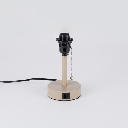 Brilagi - Lampada da tavolo con porta USB TABLON 1xE27/25W/230V beige