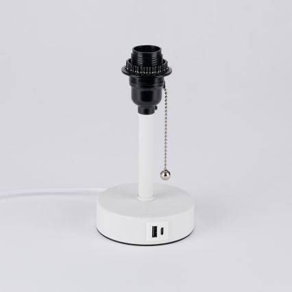 Brilagi - Lampada da tavolo con porta USB TABLON 1xE27/25W/230V bianca