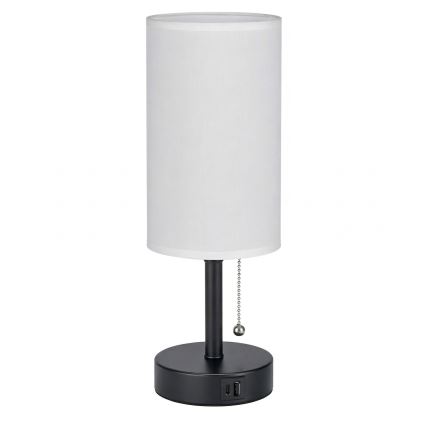 Brilagi - Lampada da tavolo con porta USB TABLON 1xE27/25W/230V nera/bianca