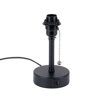 Brilagi - Lampada da tavolo con porta USB TABLON 1xE27/25W/230V nera/bianca