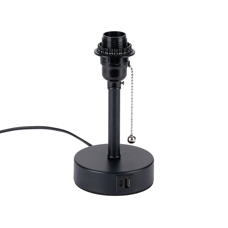 Brilagi - Lampada da tavolo con porta USB TABLON 1xE27/25W/230V nera/bianca