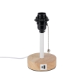 Brilagi - Lampada da tavolo con porta USB TABLON 1xE27/25W/230V rovere/bianco
