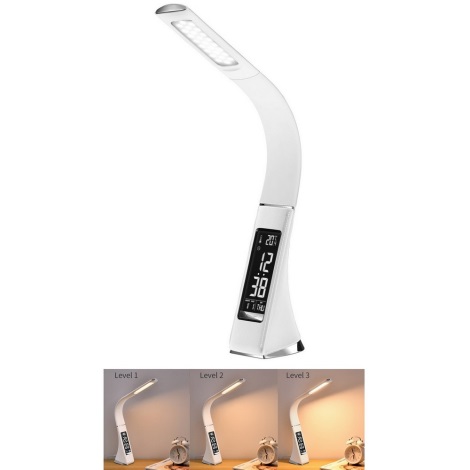 Brilagi - Lampada da tavolo dimmerabile a LED con display PELLE LED/7W/230V bianco
