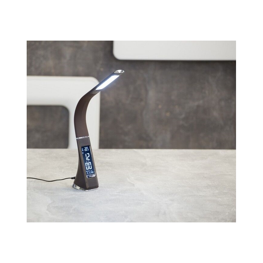 Brilagi - Lampada da tavolo dimmerabile a LED con display PELLE LED/7W/230V marrone