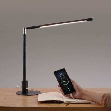 Brilagi - Lampada da tavolo LED dimmerabile a sfioramento con porte USB VARIO LED/7W/230V 3000-6500K CRI 96 nera