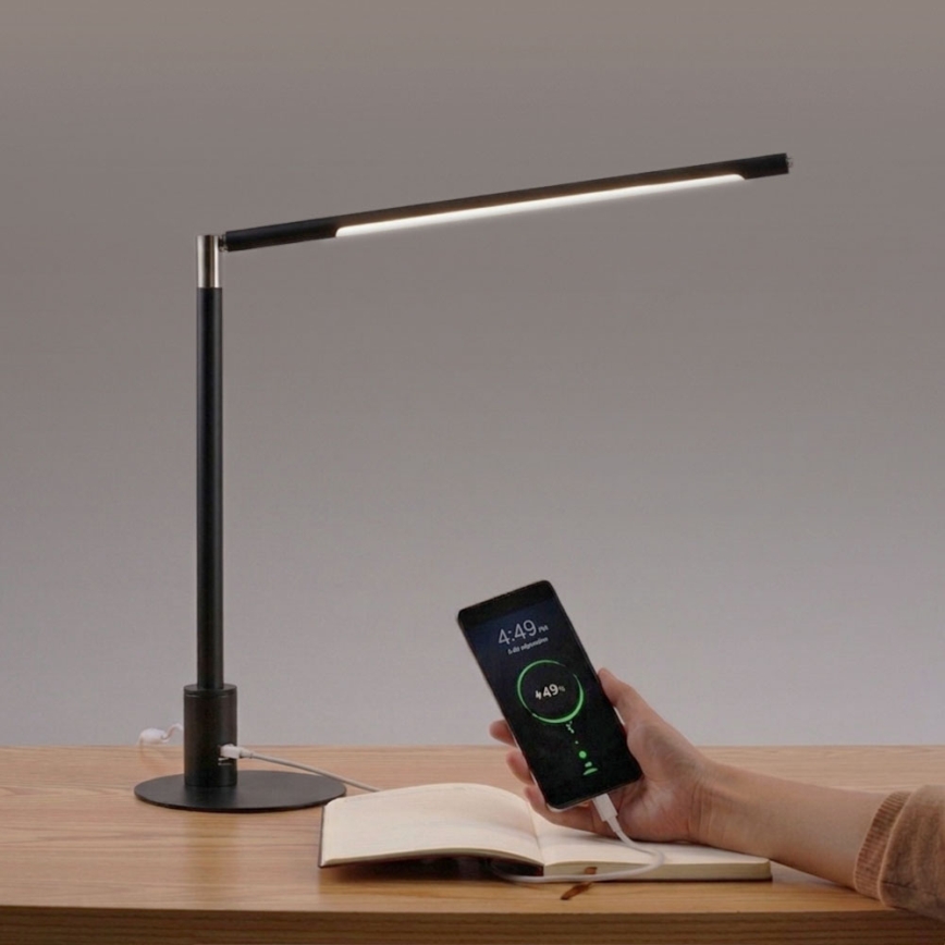 Brilagi - Lampada da tavolo LED dimmerabile a sfioramento con porte USB VARIO LED/7W/230V 3000-6500K CRI 96 nera