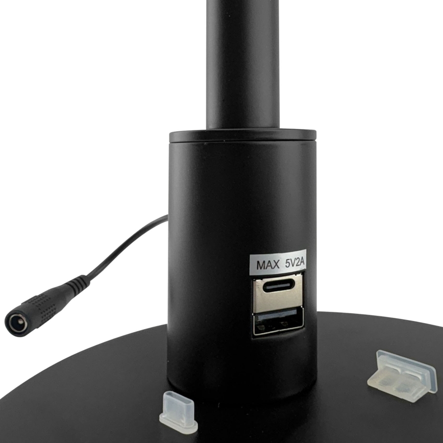 Brilagi - Lampada da tavolo LED dimmerabile a sfioramento con porte USB VARIO LED/7W/230V 3000-6500K CRI 96 nera