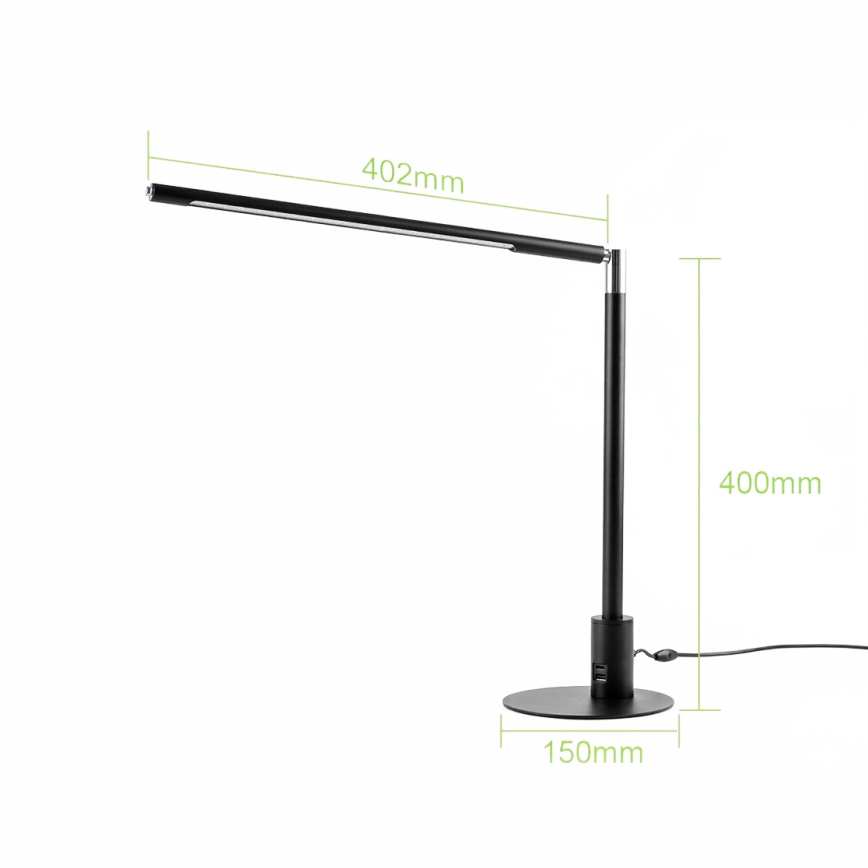 Brilagi - Lampada da tavolo LED dimmerabile a sfioramento con porte USB VARIO LED/7W/230V 3000-6500K CRI 96 nera