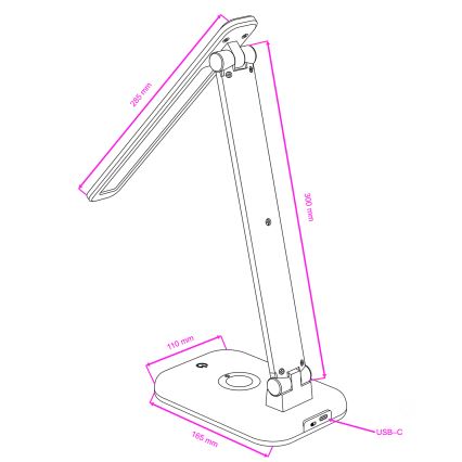 Brilagi - lampada da tavolo dimmerabile LED RGBW MODO LED/7W/5V 3000/4000/6500K nera