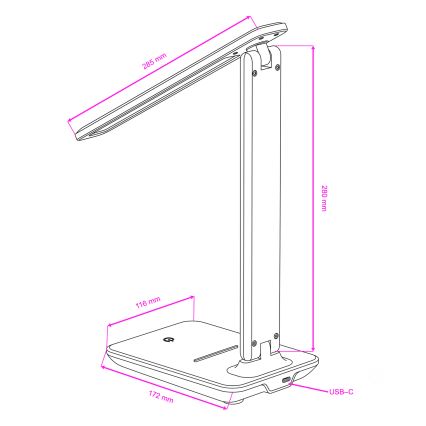 Brilagi - Lampada da tavolo dimmerabile MODO LED/7W/230V 3000/4000/6500K nero