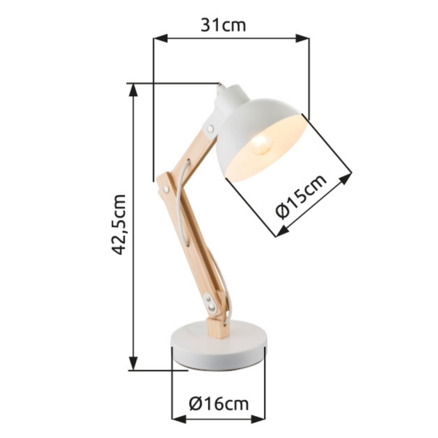 Brilagi - Lampada da tavolo FOCUS 1xE27/40W/230V bianca