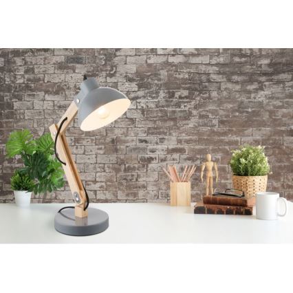 Brilagi - Lampada da tavolo FOCUS 1xE27/40W/230V grigia